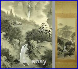UK756 KAKEJIKU Landscape Hanging Scroll Japanese Art painting Nihonga Picture