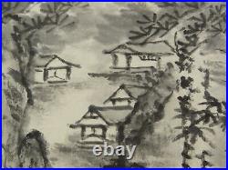 UK885KAKEJIKU Landscape Hanging Scroll Japanese Art painting Nihonga Picture