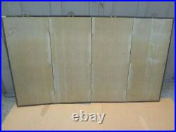 Vintage Chinese Japanese 4 Panel Folding Screen Painted 59x34.5 Antique