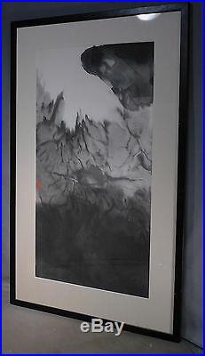 Vintage Modern Abstract Landscape Japanese Chinese Brush Painting SIGNED Asian