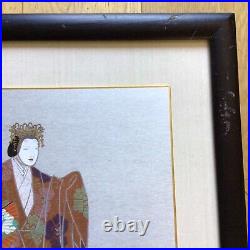 Vintage Pencil Signed With Red Seal Japanese Noh Theatre Actor Original Painting