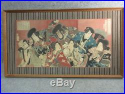 WOODBLOCK PRINT JAPANESE PAINTING Ukiyoe OLD Antique Picture KABUKI Japan 500a