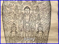 Y2184 KAKEJIKU Buddhist picture 63x24cm Japanese hanging scroll interior
