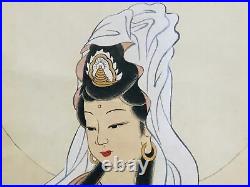 Y2951 KAKEJIKU Buddhist painting Kannon Bodhisattva signed Japan hanging scroll