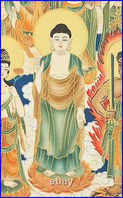 YUDO Japanese Hanging scroll / Thirteen Buddhas & Bodhisattvas with Box W975