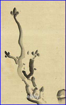 Yosa Buson Japanese hanging scroll / Suiboku peony flower in vase Box W640