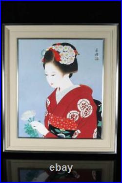 Yuki Miyashita Ikebana Japanese Painting genuine, size 10 framed JP